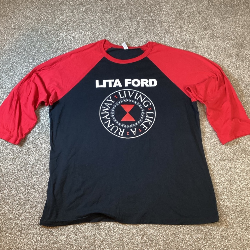 Lita Ford “Living Like a Runaway” Baseball Tee 3/4 Sleeve 2XL
